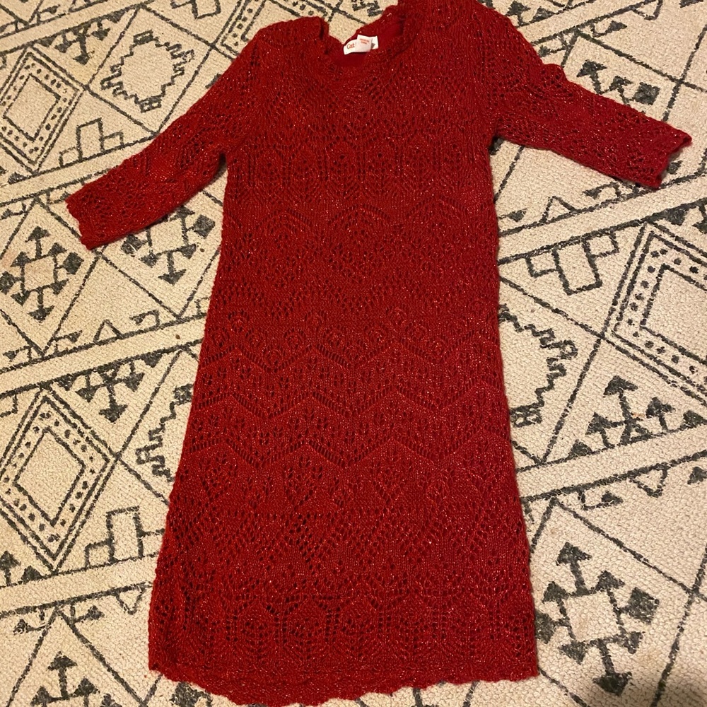 Red Knitted Sweater Dress
